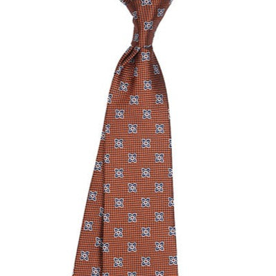 Rich Brown Floral | Classic Micropattern Jacquard Necktie