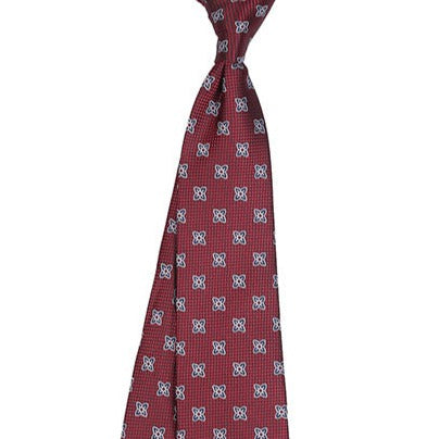 Burgundy Silver Floral | Micropattern Jacquard Necktie