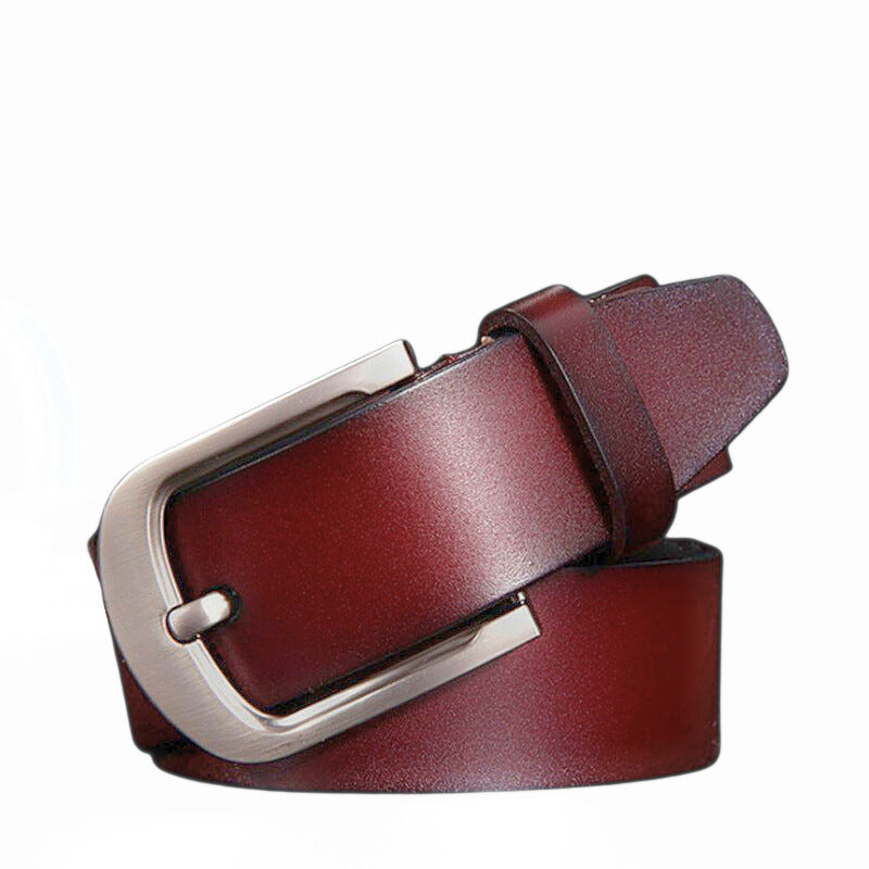 Brown Leather Steel Buckle Classic Belt | Marinero Fine Menswear