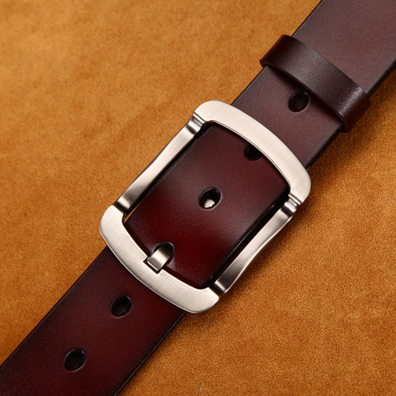 Brown Leather Steel Buckle Classic Belt | Marinero Fine Menswear