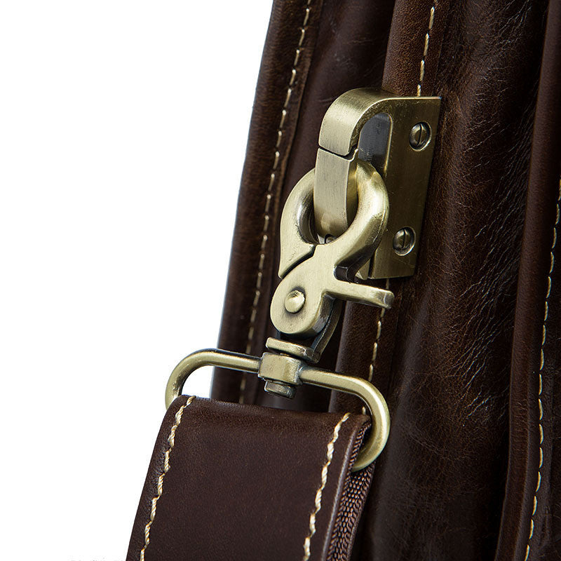 Classic Leather Briefcase - brown