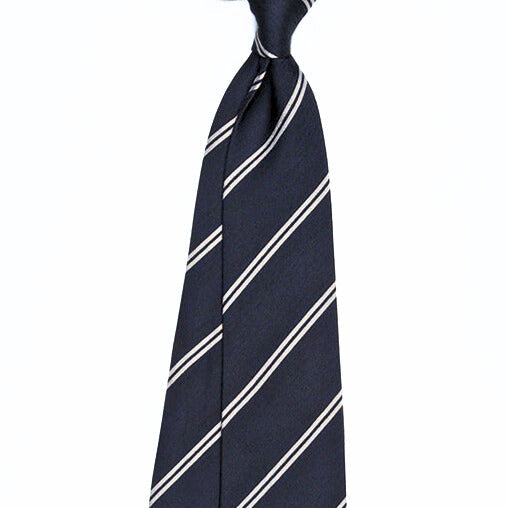 Dark Grey White | Classic Thin Striped Jacquard Necktie