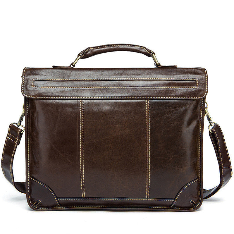 Classic Leather Briefcase - brown