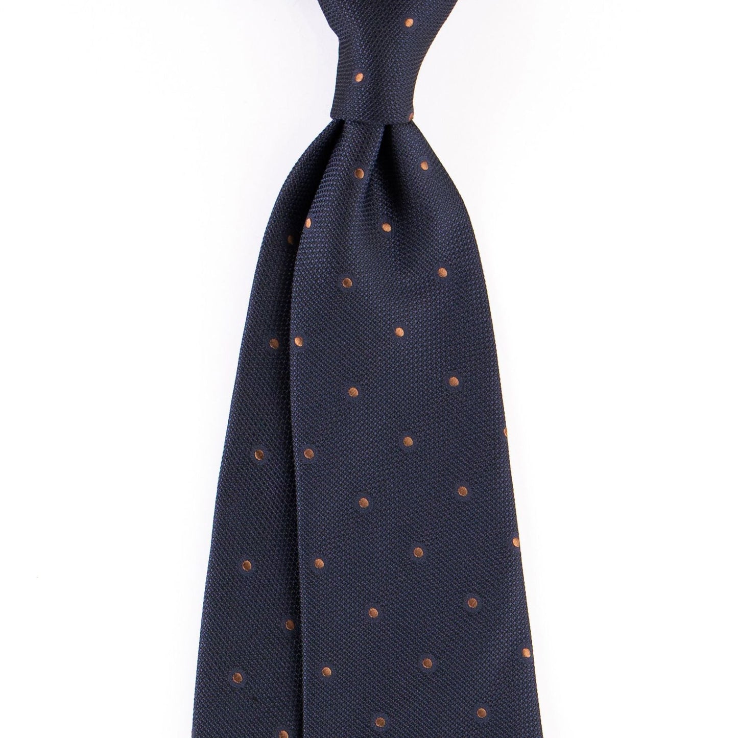 Marinero Fine Menswear | Classic Micropattern Necktie | Dark Grey with Gold Dots