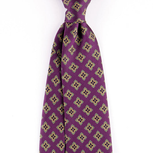 Purple Gold Floral | Classic Micropattern Necktie