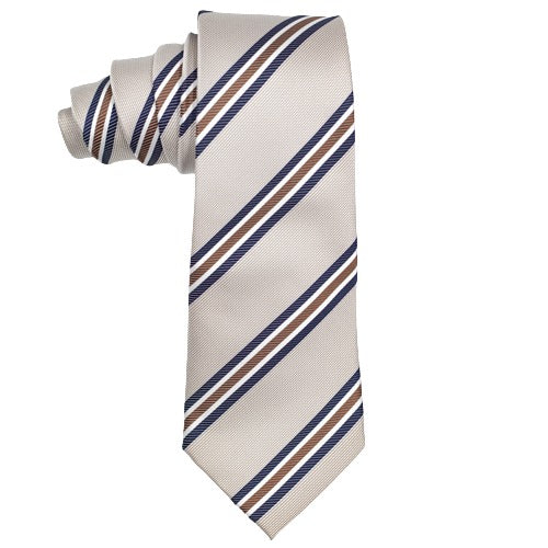 Narrow White | Classic Striped Jacquard Necktie